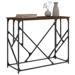 Berkfield Home Console Table Brown Oak 100x40x80 cm Engineered Wood - Size: 100 x 40 x 80 cm - thumbnail 3
