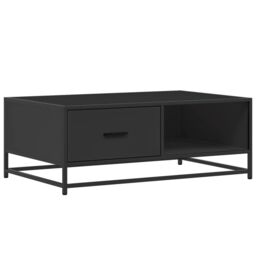 Berkfield Home Coffee Table Black 90x57x35 cm Engineered Wood & Metal - Size: 90 x 57 x 35 cm - thumbnail 2
