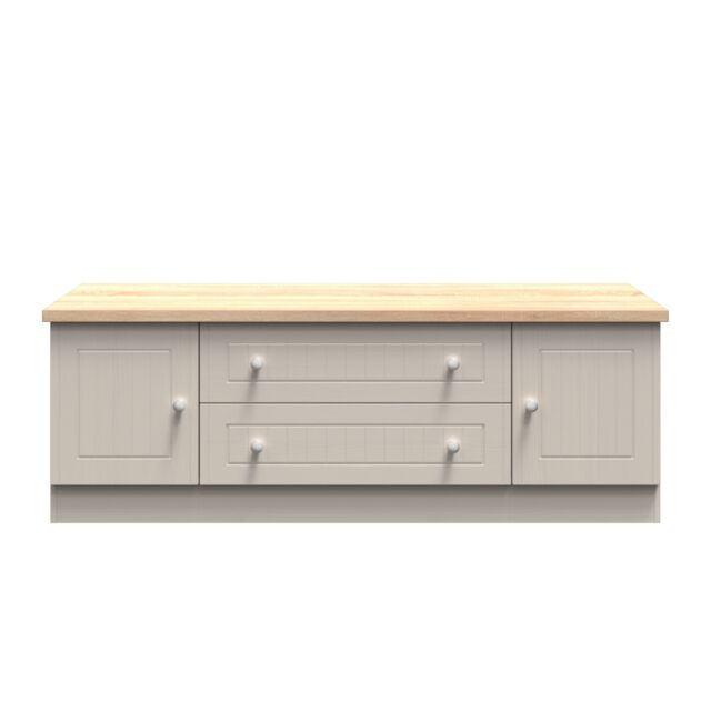 Ready Assembled 2 U Norton 2 Door 2 Drawer Superwide TV Unit (Ready Assembled) in Taupe - Size: Large - image 1