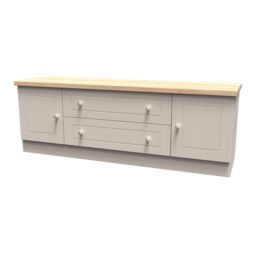 Ready Assembled 2 U Norton 2 Door 2 Drawer Superwide TV Unit (Ready Assembled) in Taupe - Size: Large - thumbnail 3
