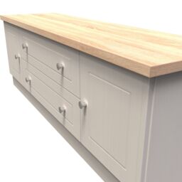 Ready Assembled 2 U Norton 2 Door 2 Drawer Superwide TV Unit (Ready Assembled) in Taupe - Size: Large - thumbnail 4