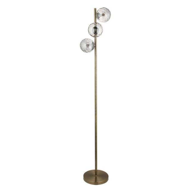 First Choice Lighting Becksley - Antique Brass 145cm Floor Lamp with Glass Globe Shades in Bronze - image 1