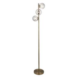 First Choice Lighting Becksley - Antique Brass 145cm Floor Lamp with Glass Globe Shades in Bronze - thumbnail 2