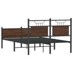Berkfield Home Bed Frame without Mattress Brown Oak 120x200 cm Engineered Wood - Size: Small Double - thumbnail 8