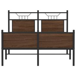 Berkfield Home Bed Frame without Mattress Brown Oak 120x200 cm Engineered Wood - Size: Small Double - thumbnail 6