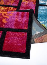 Smart Living Modern Hand Carved Multicolour Soft Thick Area Rug - Rectangles in Red - Size: 60 cm x 110 cm - thumbnail 3