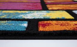 Smart Living Modern Hand Carved Multicolour Soft Thick Area Rug - Rectangles in Red - Size: 60 cm x 110 cm - thumbnail 4