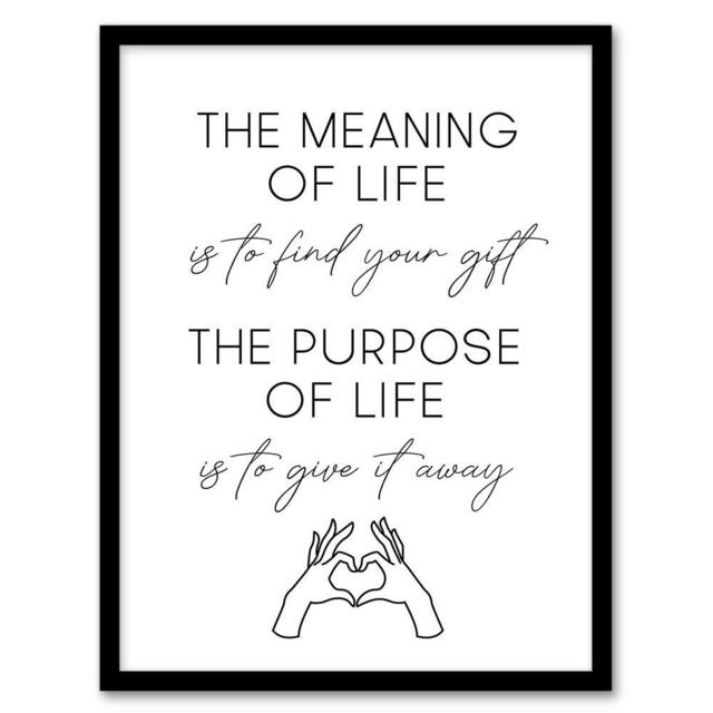 Artery8 The Meaning & Purpose Of Life Sweet Sincere Framed Wall Art Print in White - Size: A4 - image 1
