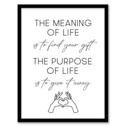 Artery8 The Meaning & Purpose Of Life Sweet Sincere Framed Wall Art Print in White - Size: A4 - thumbnail 1