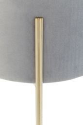 Orsina Round Grey Velvet Stool, Round Pouffe With Gold Frame For Bedroom, Modern Accent Stool For Dressing Area in Silver - thumbnail 5