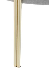 Orsina Round Grey Velvet Stool, Round Pouffe With Gold Frame For Bedroom, Modern Accent Stool For Dressing Area in Silver - thumbnail 4