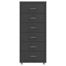 Berkfield Home Mobile File Cabinet Anthracite 28x41x69 cm Metal in Black - Size: 28 x 41 x 69 cm - thumbnail 2