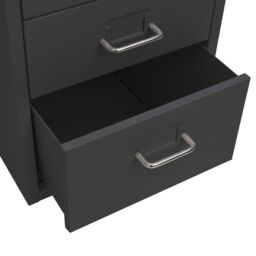 Berkfield Home Mobile File Cabinet Anthracite 28x41x69 cm Metal in Black - Size: 28 x 41 x 69 cm - thumbnail 6