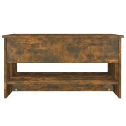 Berkfield Home Coffee Table Smoked Oak 80x50x40 cm Engineered Wood in Brown - Size: 80 x 50 x 40 cm - thumbnail 6