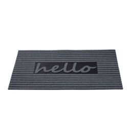Nicoman Embossed Hello Rubber Indoor & Outdoor Door Mat in Dark Grey - Size: 44 cm x 75 cm - thumbnail 4