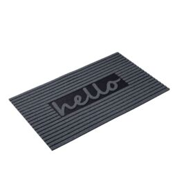 Nicoman Embossed Hello Rubber Indoor & Outdoor Door Mat in Dark Grey - Size: 44 cm x 75 cm - thumbnail 5