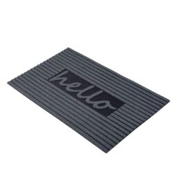 Nicoman Embossed Hello Rubber Indoor & Outdoor Door Mat in Dark Grey - Size: 44 cm x 75 cm - thumbnail 3