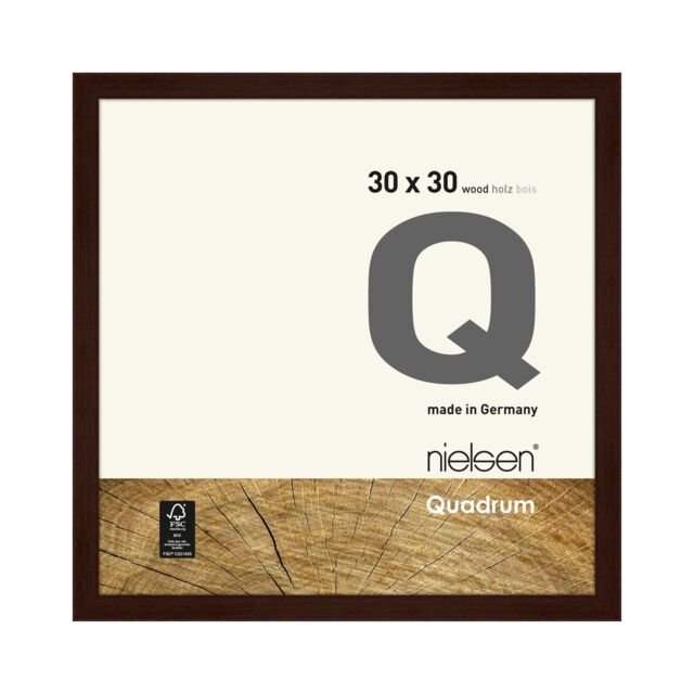 nielsen Quadrum 30 x 30cm Wooden Picture Frame With Protective Glass Front in Dark Brown - Size: 30 x 30 cm - image 1