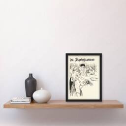 Artery8 The Washerwomen Black White Illustration Steinlen Framed Wall Art - Size: A4 - thumbnail 4
