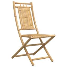 Berkfield Home Folding Garden Chairs 2 pcs 46x66x99 cm Bamboo in Brown - Size: 46 x 66 x 99 cm - thumbnail 4