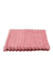 Living and Home Reversible Fluffy Striped Throw Blanket in Pink - Size: Large - thumbnail 5