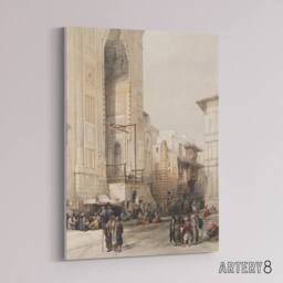 "Artery8 Mosque of Sultan Hassan Grand Entrance Roberts Canvas Wall Art in Beige - Size: W18"" x H24""" - thumbnail 2