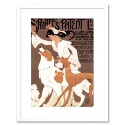 "Artery8 Wall Art Print Spratt's Pet Food Dogs French Artwork Framed 9X7 Inch in White - Size: W7"" x H9""" - thumbnail 1