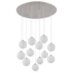 Netlighting Riha Cluster Pendant Nickel Matt Balls Opal Glass Shade 12x G9 3000K in Grey - thumbnail 2