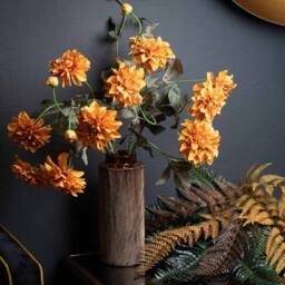 Lemon Pavilion Furniture and Decor Dahlia Spray Artificial Flower - L31 x W31 x H115 cm - Orange - thumbnail 3