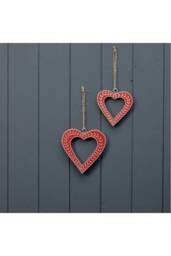 KDMD Festive Hanging Red Heart with White Kerry Work - thumbnail 2