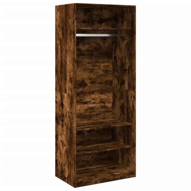 Berkfield Home Wardrobe Smoked Oak 80x50x200 cm Engineered Wood in Brown - Size: 80 x 50 x 200 cm - image 1