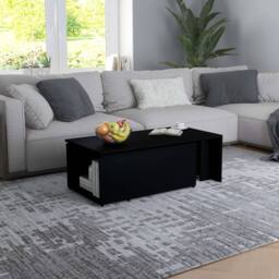 Berkfield Home Stylish Coffee Table Black 150x50x35 cm Engineered Wood - Size: 150 x 50 x 35 cm - thumbnail 1
