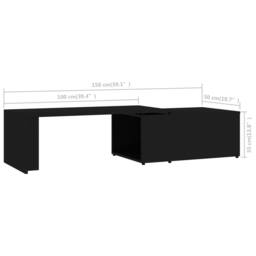 Berkfield Home Stylish Coffee Table Black 150x50x35 cm Engineered Wood - Size: 150 x 50 x 35 cm - thumbnail 9