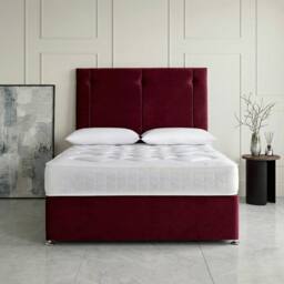 DS Living Kingsley Maroon Divan Bed - Size: Single - thumbnail 3