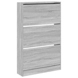 Berkfield Home Shoe Cabinet Grey Sonoma 80x21x125.5 cm Engineered Wood - thumbnail 4