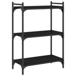Berkfield Home Bookcase 3-Tier Black 60x30x86 cm Engineered Wood - Size: 60 x 30 x 86 cm - thumbnail 1