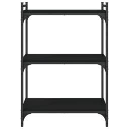 Berkfield Home Bookcase 3-Tier Black 60x30x86 cm Engineered Wood - Size: 60 x 30 x 86 cm - thumbnail 4