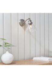 Netlighting Hansen Dome Wall Lamp Brushed Silver Paint Clear Glass - thumbnail 3