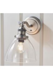 Netlighting Hansen Dome Wall Lamp Brushed Silver Paint Clear Glass - thumbnail 6
