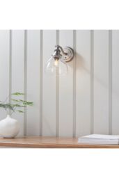 Netlighting Hansen Dome Wall Lamp Brushed Silver Paint Clear Glass - thumbnail 5