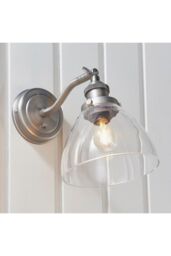 Netlighting Hansen Dome Wall Lamp Brushed Silver Paint Clear Glass - thumbnail 2