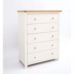 Cabinet Bits Maggiori 5 Drawer Chest of Drawers Chrome Knob in Off-White - thumbnail 2