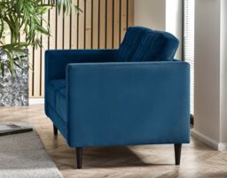 FurnitureboxUK Jade 2-Seater Soft Touch Velvet Sofa With Solid Wood Frame in Navy - thumbnail 2