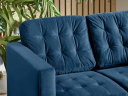 FurnitureboxUK Jade 2-Seater Soft Touch Velvet Sofa With Solid Wood Frame in Navy - thumbnail 3