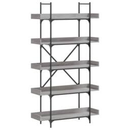 Berkfield Home Decorative Bookcase 5-Tier Grey Sonoma 100x33x180.5 cm Engineered Wood - thumbnail 3