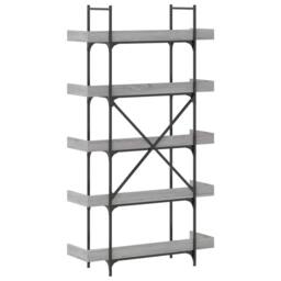 Berkfield Home Decorative Bookcase 5-Tier Grey Sonoma 100x33x180.5 cm Engineered Wood - thumbnail 6