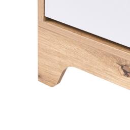 Wyld and Coco White MDF Shoe Cabinet 2 Tilt-Out Compartments W80 x D24 x H111cm in Brown - thumbnail 8