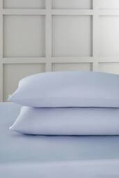 Bianca 400 Thread Count Cotton Sateen Standard Pillowcases in Blue - Size: Standard Pillow Case - thumbnail 1