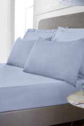 Bianca 400 Thread Count Cotton Sateen Standard Pillowcases in Blue - Size: Standard Pillow Case - thumbnail 2