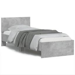Berkfield Home Bed Frame Frame with Headboard Concrete Grey 75x190 cm Small Single